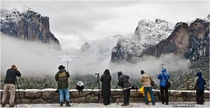 Gary Hart workshop group at Tunnel View, Yosemite