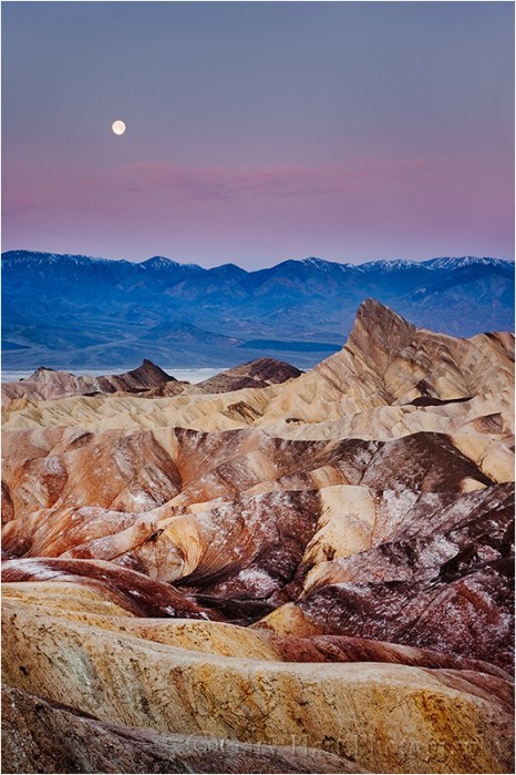 Setting Moon, Zabriskie Point, Death Valley