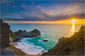 Sunset, McWay Fall, Big Sur