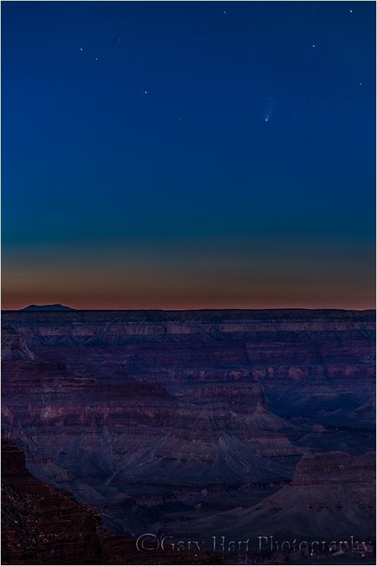 Comet PanSTARRS and the  Grand Canyon by Moonlight, Yavapai Point