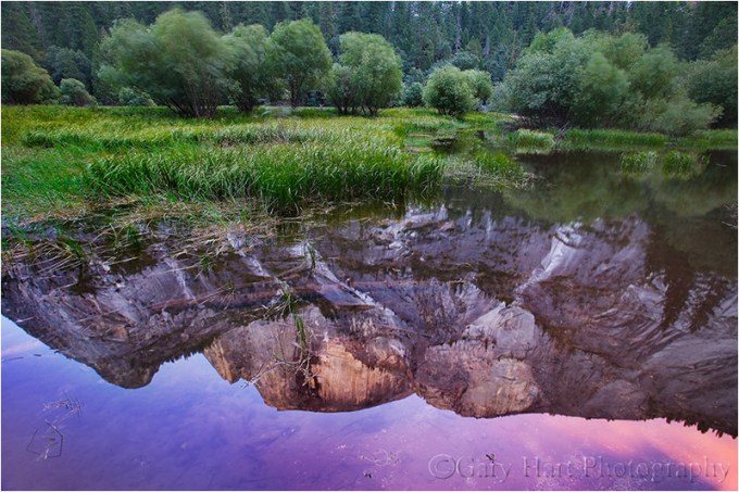 Sunset Reflection, Half Dome and Mirror Lake, Yosemite