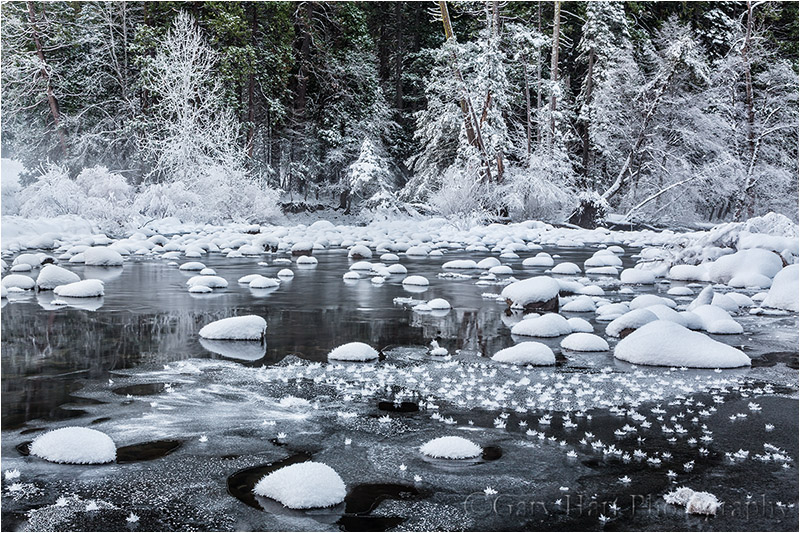 Frozen, Merced River, Valley View, Yosemite