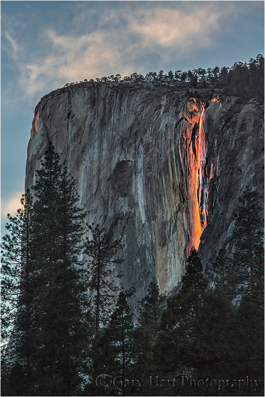 Horsetail Fall and Clouds, Yosemite