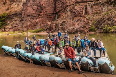 My 2016 Grand Canyon raft trip group perched atop our two J-Rig rafts.