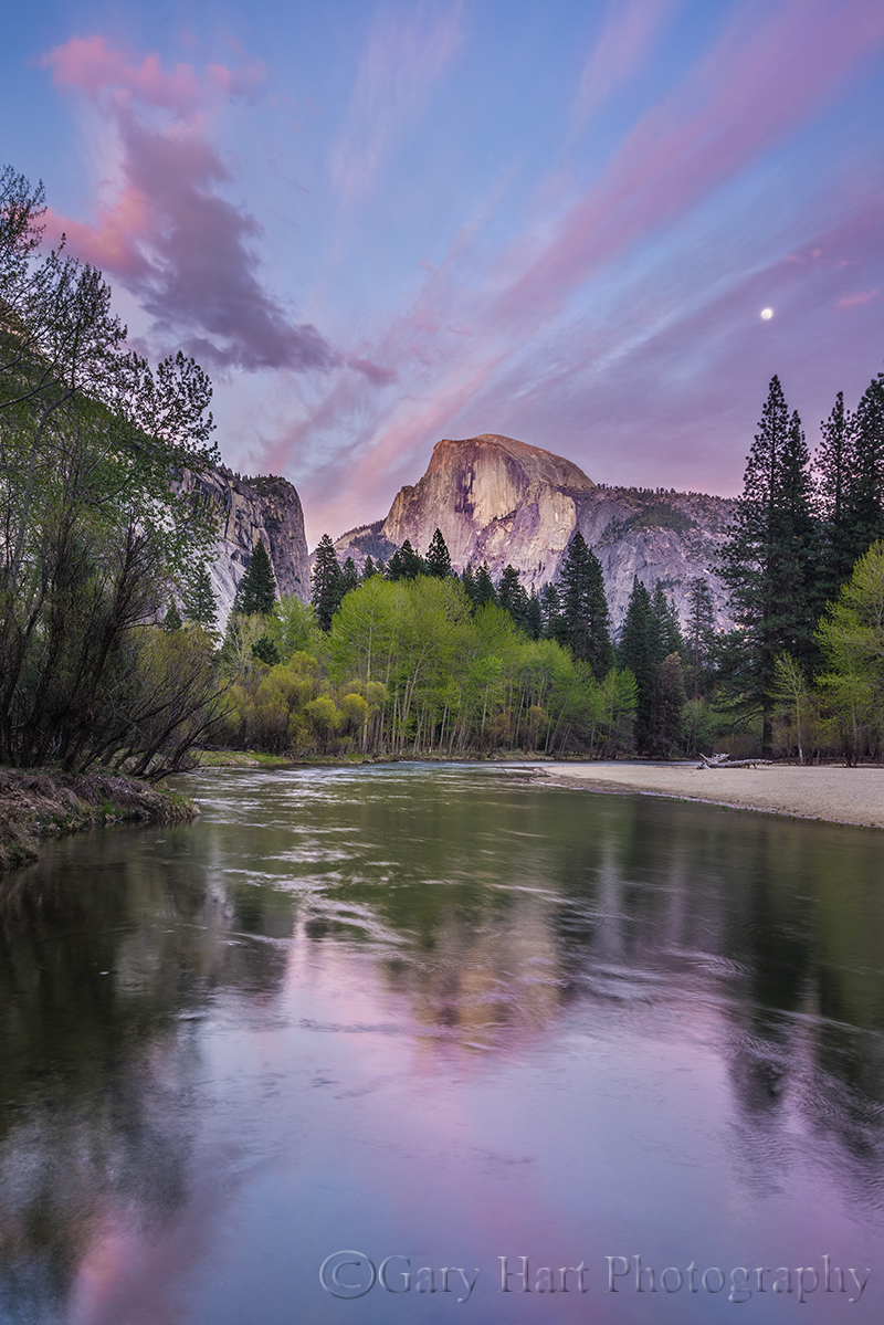 Gary Hart Photography: Spring Moon, Half Dome, Yosemite