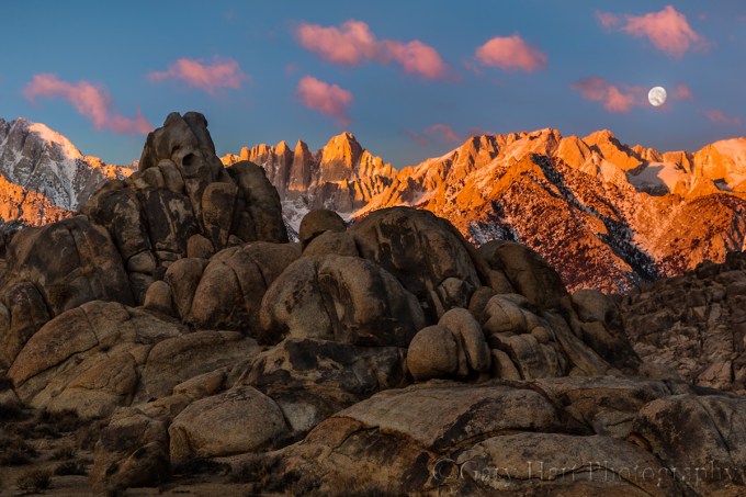 Gary Hart Photography: Moonset, Mt. Whitney and the Alabama Hills, California