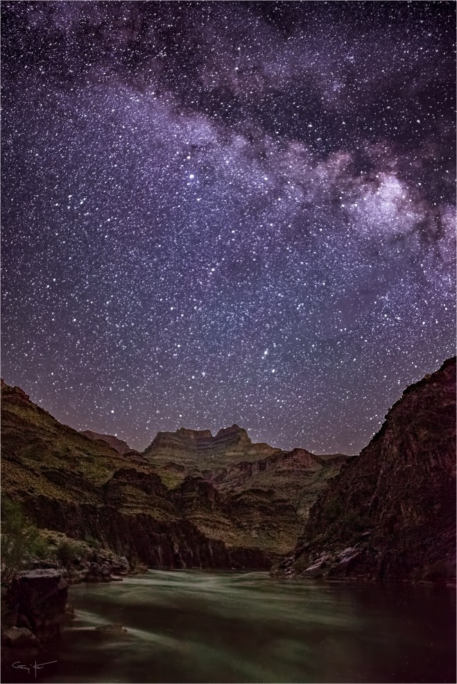 Gary Hart Photography: Starry Night, Colorado River and Evans Butte, Grand Canyon