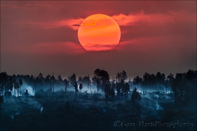 Gary Hart Photography: Sun and Smoke, Bright Angel Point, Grand Canyon
