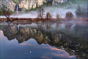 Gary Hart Photography: Moonrise Reflection, Bridalveil Fall, Valley View, Yosemite