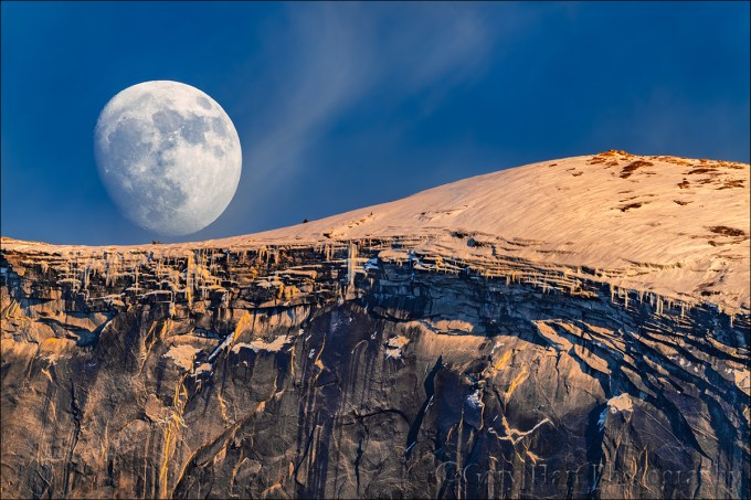 Gary Hart Photography: Winter Moon, Half Dome, Yosemite