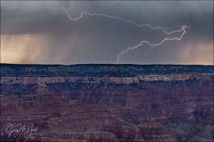 Gary Hart Photography: Serpentine Lightning, Mather Point, Grand Canyon South Rim