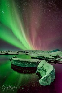 Gary Hart Photography: Aurora on Ice, Glacier Lagoon, Iceland