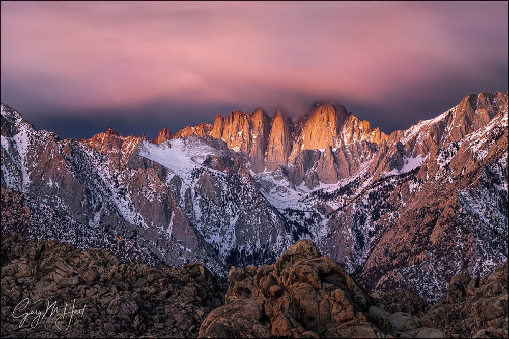Gary Hart Photography: Dawn's Early Light, Mt. Whitney, Alabama Hills, California