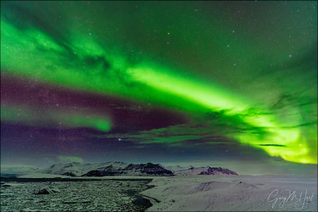 Gary Hart Photography: Heaven Sent, Aurora Above Glacier Lagoon, Iceland