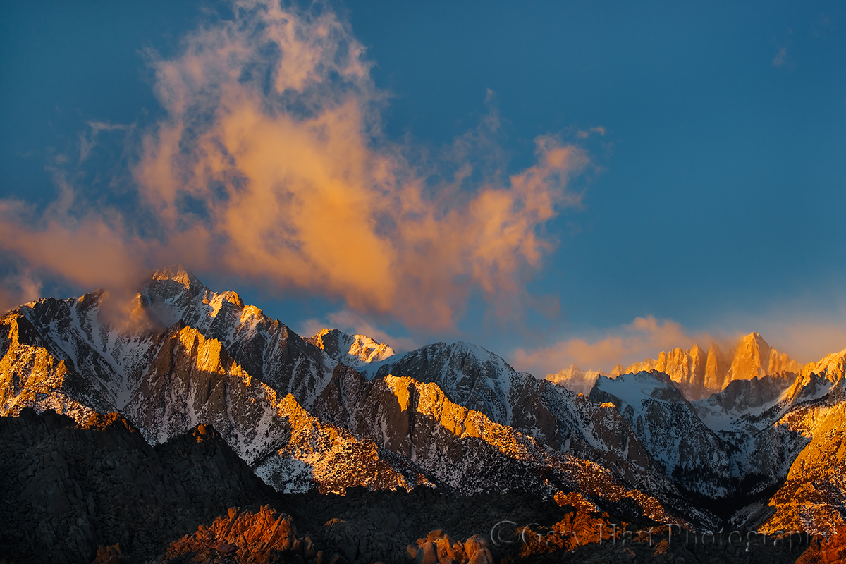 Gary Hart Photography: Sunrise, Lone Pine Peak and Mt. Whitney, Eastern Sierra