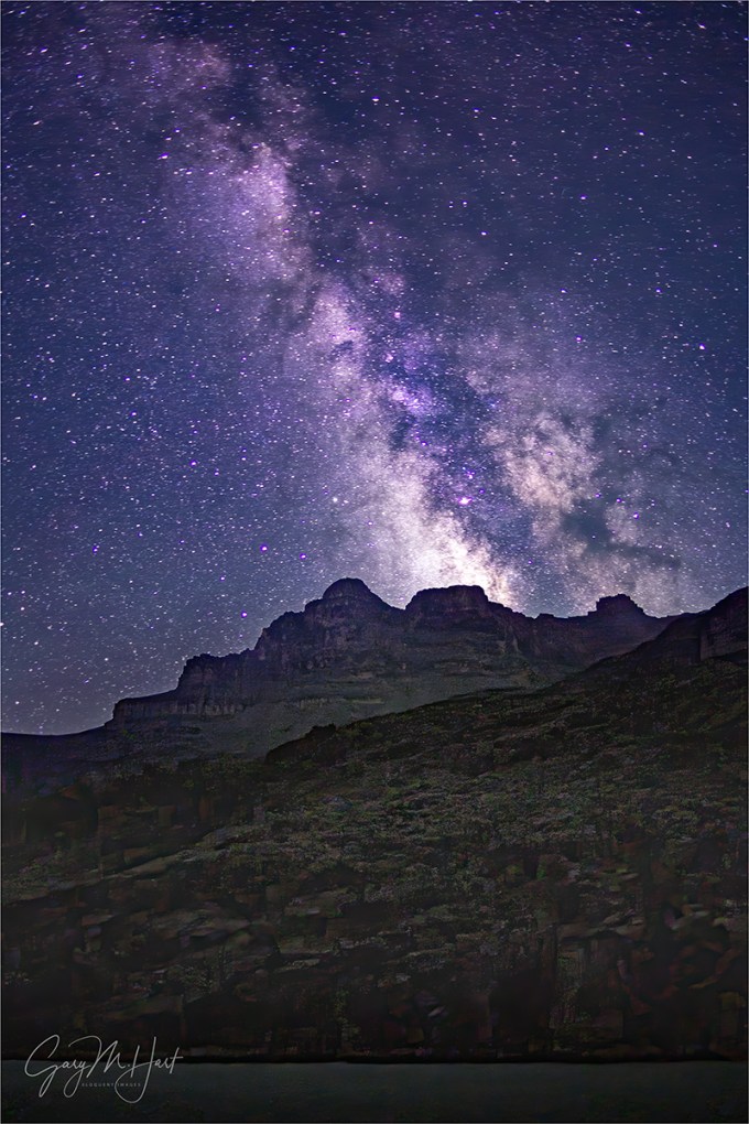 Gary Hart Photography: Milky Way, Grand Canyon (Tyndall Dome, Wallace Butte, Mt. Huethawali)