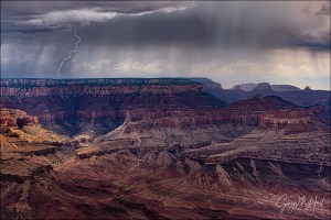 Gary Hart Photography: Rain and Lightning, Lipan Point, Grand Canyon