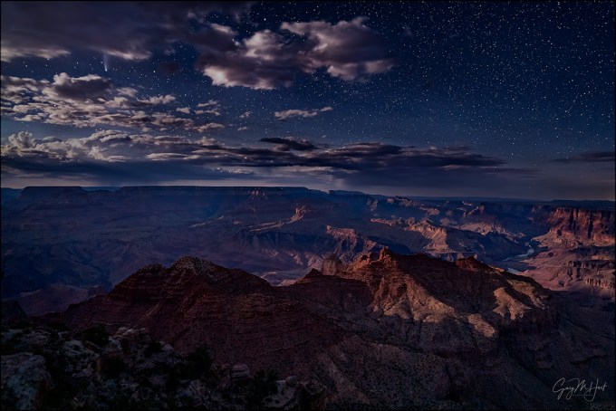 Gary Hart Photography: Comet NEOWISE in the Clouds, Navajo Point, Grand Canyon
