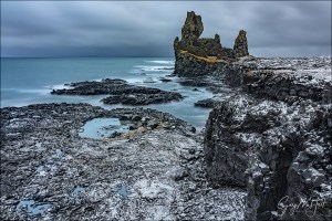 Gary Hart Photography: Snow on the Rocks, Londrangar Basalt Cliffs, Iceland
