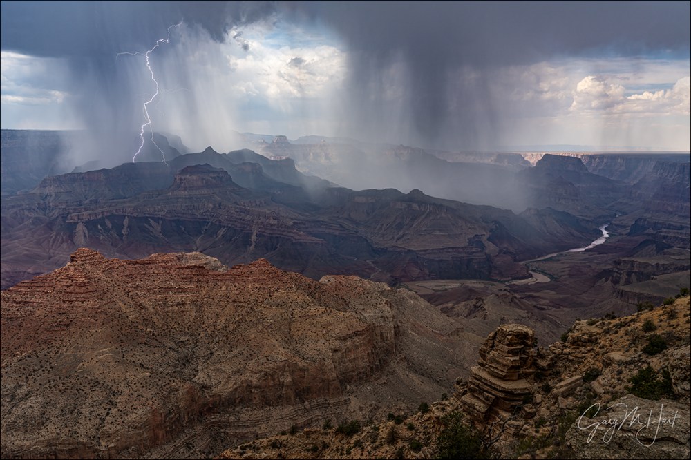 Gary Hart Photography: Downpour and Lightning, Desert View, Grand Canyon