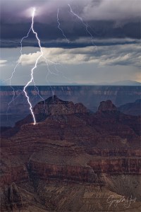 Gary Hart Photography: Lightning Strike, Brahma Temple, Grand Canyon