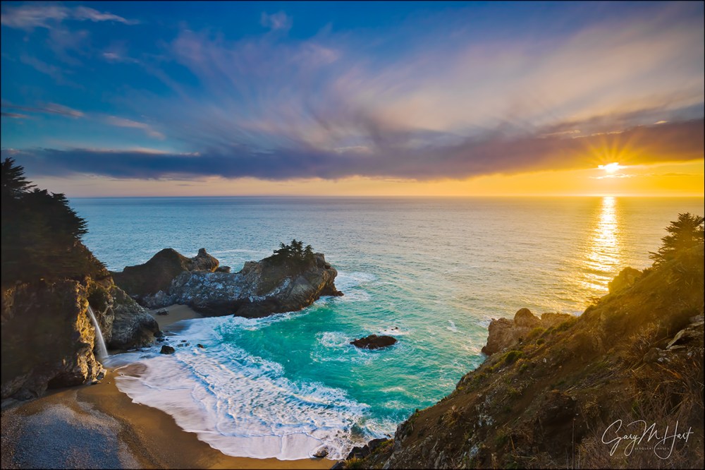 Gary Hart Photography: Sunset, McWay Fall, Big Sur, California