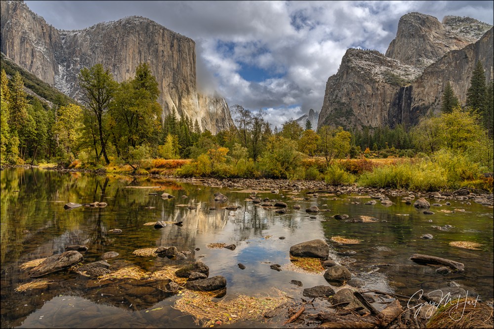 Gary Hart Photography: Autumn Leaves on the Rocks, El Capitan Reflection, Valley View, Yosemite