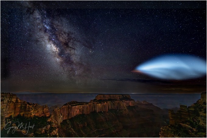Gary Hart Photography: Milky Way and SpaceX Falcon 9, Wotan's Throne, Grand Canyon