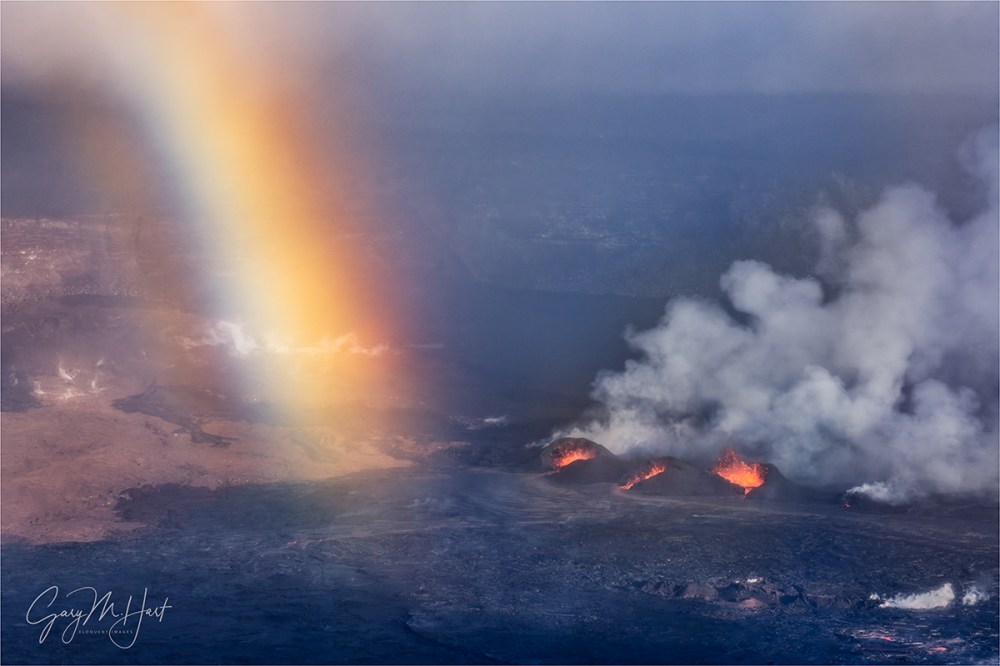 Gary Hart Photography: Fire and Rainbow, Kilauea, Hawaii