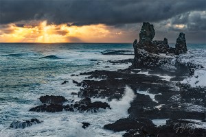 Gary Hart Photography: Sunbeams, Lóndrangar, Iceland