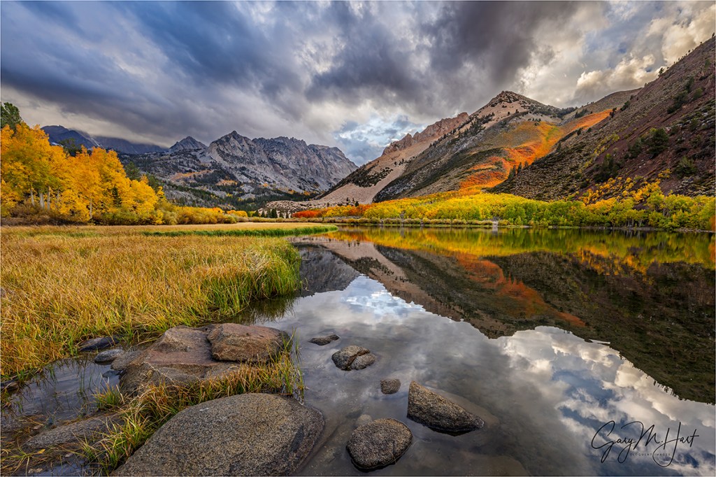 Gary Hart Photography: Autumn Among the Clouds, North Lake Aspen Reflection, Eastern Sierra (California)