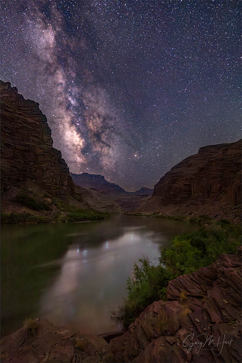 Gary Hart Photography: Milky Way Reflection, Rattlesnake Camp, Grand Canyon