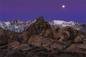 Gary Hart Photography: Dawn Moonset, Mt. Whitney and the Alabama Hills, Eastern Sierra