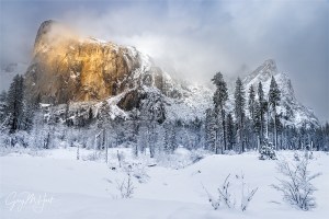 Gary Hart Photography: White Gold, Snowy El Capitan and The Three Brothers, Yosemite