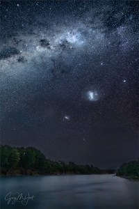 Gary Hart Photography: Milky Way and Magellanic Clouds, Waiau River, New Zealand